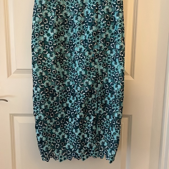 Dress the Population Teal Blue Floral Embroidery Sheath Dress - Picture 7 of 9